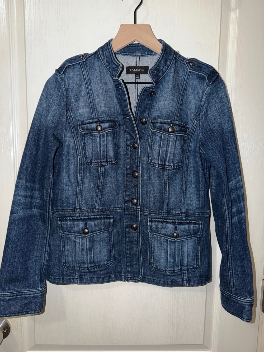 Talbots Indigo Military-Style Denim Jacket preloved💕 XS